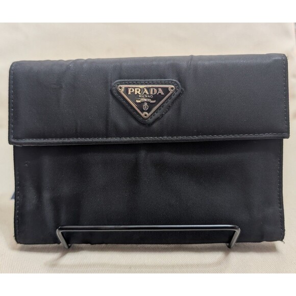 Prada Wallet Black With Leather inside Made In Italy Chain Included - Picture 2 of 7